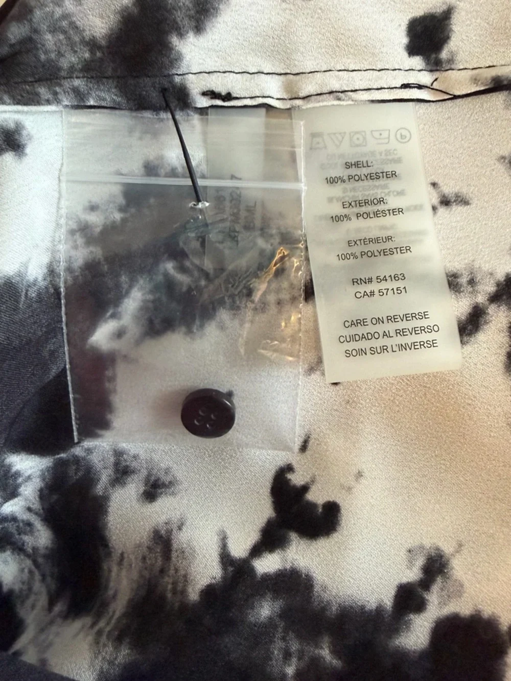 Karl Lagerfeld Black & White Tie-Dye Shirt - Picture 7 of 9